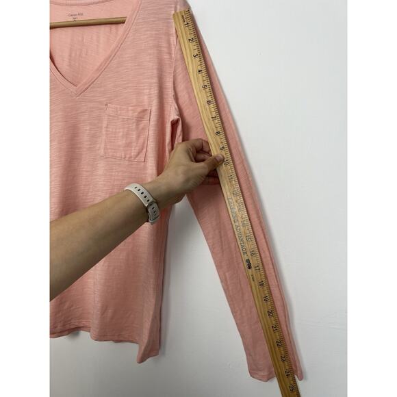 Garnet Hill Women's Small Long Sleeve Crew Neck Top 100% Organic Pima Cotton Tee - Picture 5 of 10